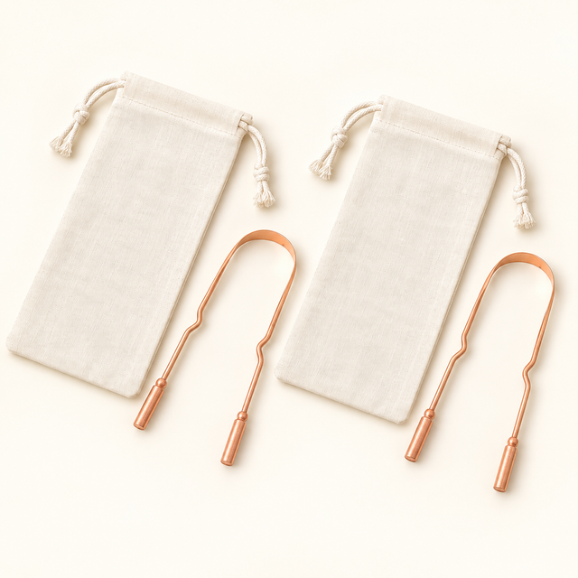 HolySeeK Duo : deux gratte-langues et deux pochettes écrues
